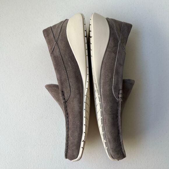 Olukai Ka\'a Suede Loafers Men\'s 9 Gray Drop-In Heel Minimalist Old Money NEW main image 7